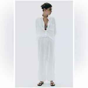 Zara FLOWY BALOON PANTS. This item is see through